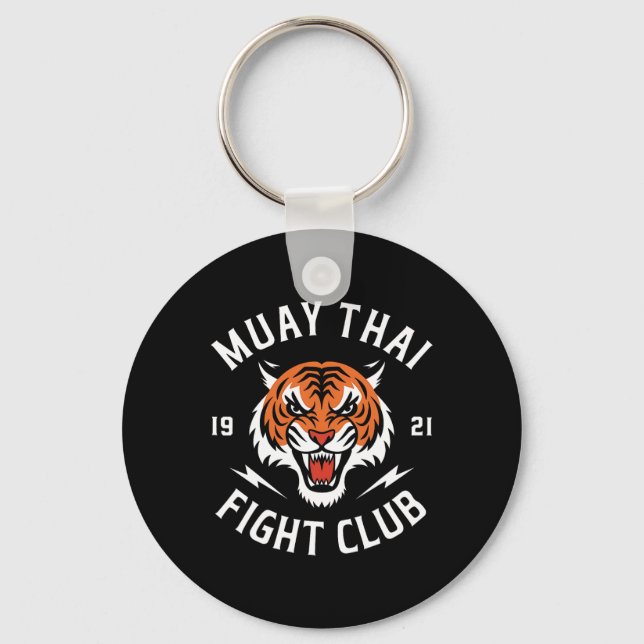 Muay Thai Tiger Fight Kickboxning Fighters Thaibox Nyckelring (Framsida)