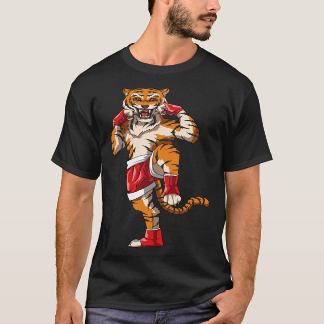 Muay Thai Tiger Fighter T Shirt (Framsida)