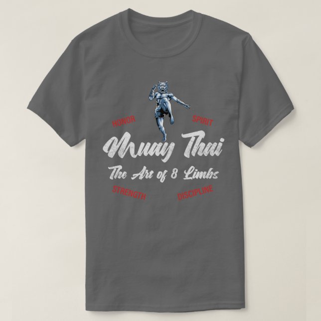 Muay Thai Tiger Fighter Thai Boxing Kickboxing T Shirt (Design framsida)