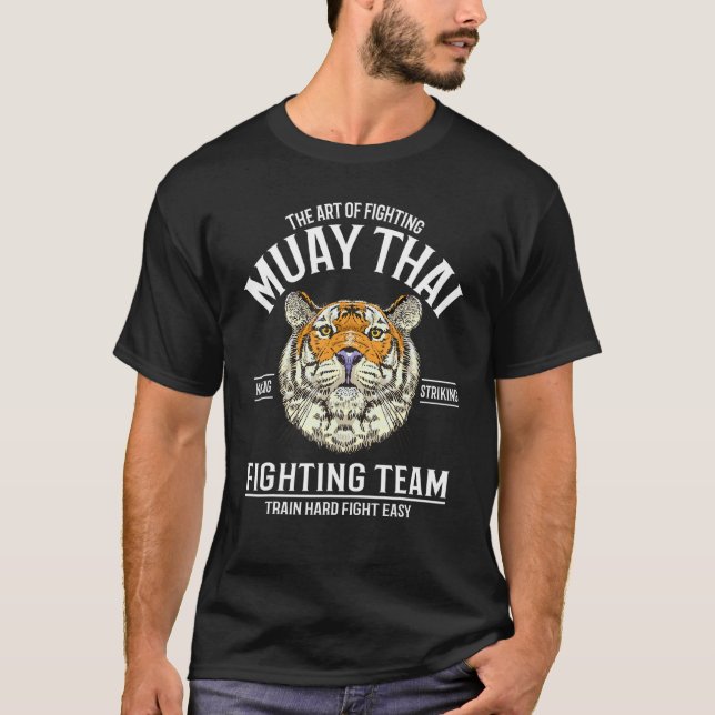 Muay Thai Tiger Fighting Team T Shirt (Framsida)