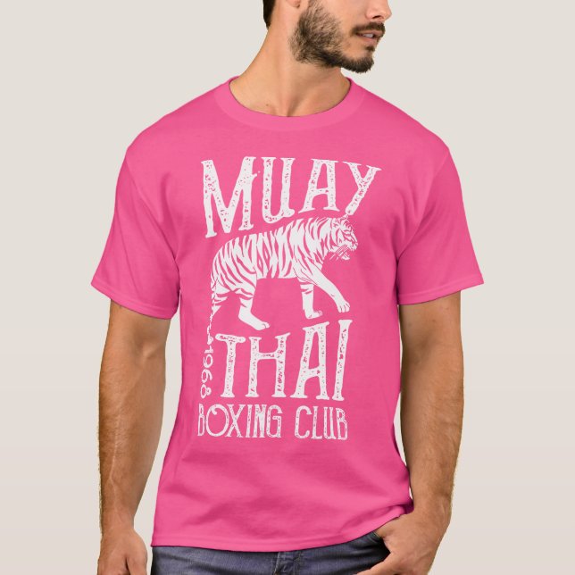 Muay Thai Tiger Mma Training Street Fight Kickboxi T Shirt (Framsida)