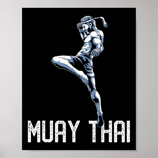 Muay Thai Tiger - Nak Muay, Kickboxing Gift  Poster (Framsidan)