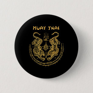 Muay Thai Tiger Sak Yant Andlig Kickboxning Thai Knapp