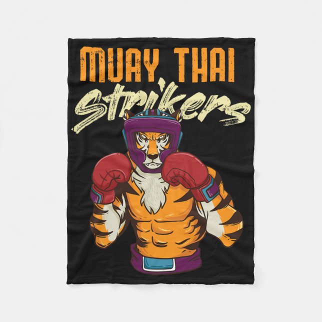 Muay Thai Tiger Thai Boxing Thailand Kickboxing 1 Fleecefilt (Framsidan)