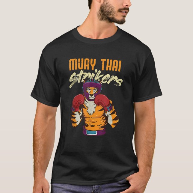 Muay Thai Tiger Thai Boxing Thailand Kickboxing T Shirt (Framsida)
