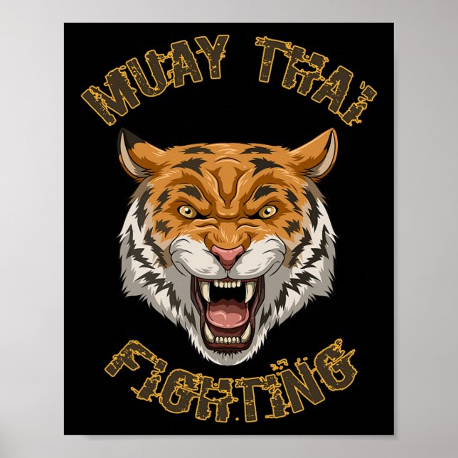 Muay Thai Tiger - Thai Boxning Och Kickboxning Pre Poster (Framsidan)