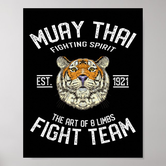 Muay Thai Tiger thaiboxning kickboxning  Poster (Framsidan)