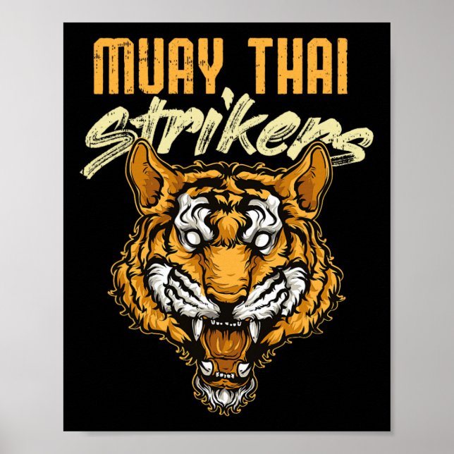 Muay Thai Tiger thaiboxning Thailand Kickboxning _ Poster (Framsidan)