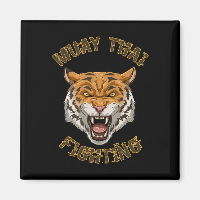 Muay Thai Tiger - Thailändsk boxning och kickboxni Magnet (Framsidan)