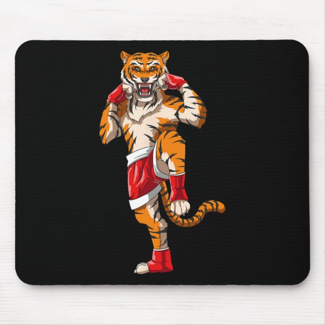 Muay Thai Tiger - Thailändsk Boxning Och Kickboxni Musmatta (Framsidan)
