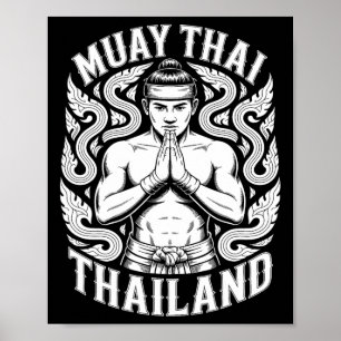 Muay Thai-träning Kickboxning Thailand Vintage Tig Poster