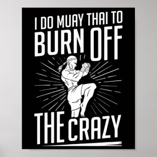 Muay Thai Träningsfighter Kickboxning Nybörjare Bo Poster