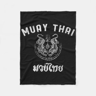 Muay Thai Twin Tiger Kickboxning Mma Present - Vit Fleecefilt