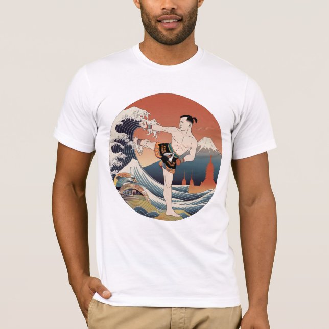 Muay Thai Ukiyo-e Fighter T-Shirt | Japansk konst (Framsida)