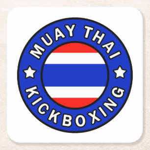 Muay Thai Underlägg Papper Kvadrat
