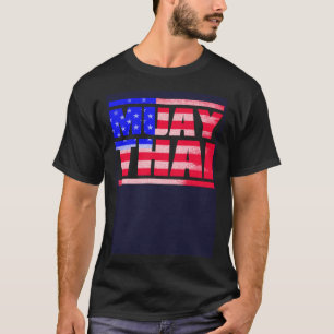 Muay Thai USA Flagga NakMuay Boxning Träningspass T Shirt