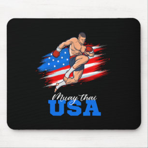 Muay Thai Usa-stödteam Amerikansk flagga kickboxni Musmatta