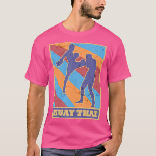 Muay Thai Vintage Retro Färg Kickboxing Mma Boxe T Shirt