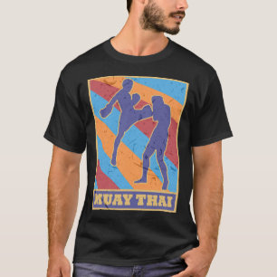 Muay Thai Vintage Retro Färger Kickboxing Mma Boxn T Shirt