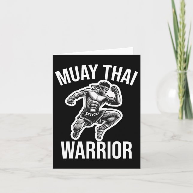 Muay Thai Warrior Boxing Fighting Martial Arts Com Kort (Framsida)
