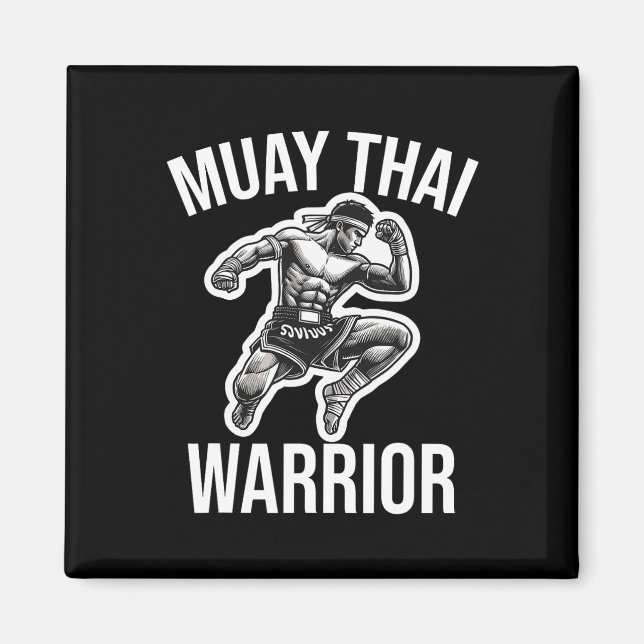 Muay Thai Warrior Boxing Fighting Martial Arts Com Magnet (Framsidan)