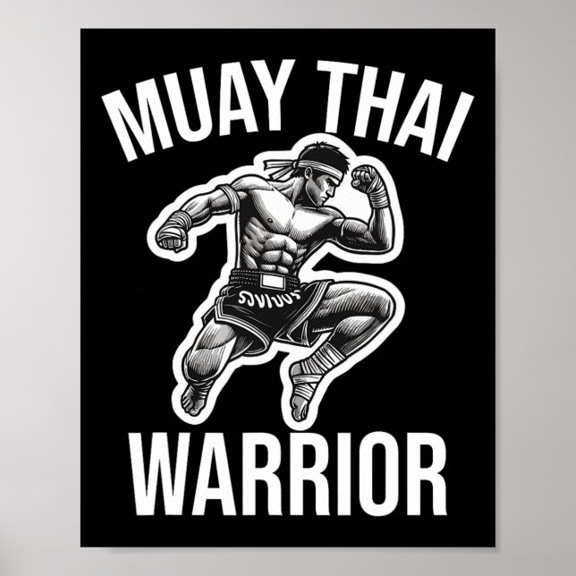 Muay Thai Warrior Boxing Fighting Martial Arts Com Poster (Framsidan)