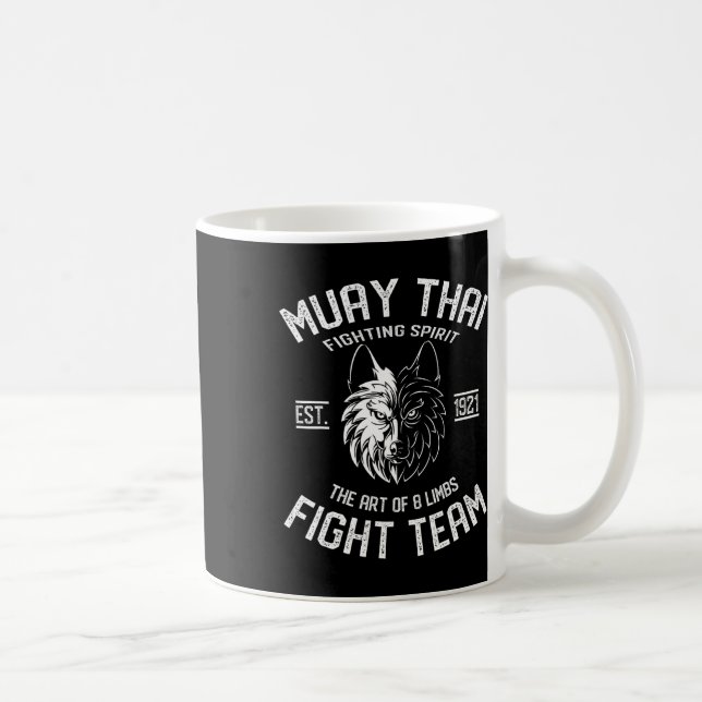 Muay Thai Wolf Fight Team - Nak Muay, kickboxning  Kaffemugg (Höger)