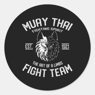 Muay Thai Wolf Fight Team - Nak Muay, kickboxning Runt Klistermärke