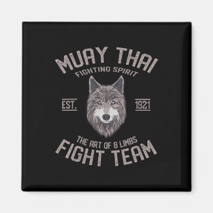 Muay Thai Wolf Thaiboxning Kickboxning Magnet