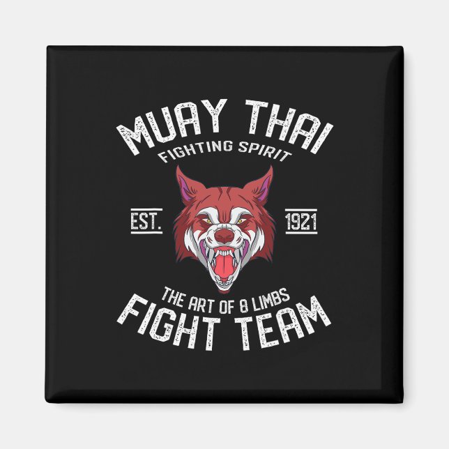 Muay Thai Wolf - Thailändsk Boxning Och Kickboxnin Magnet (Framsidan)