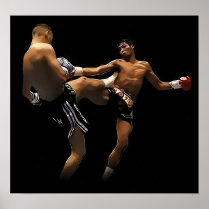 Muay thailändsk boxninghandling poster