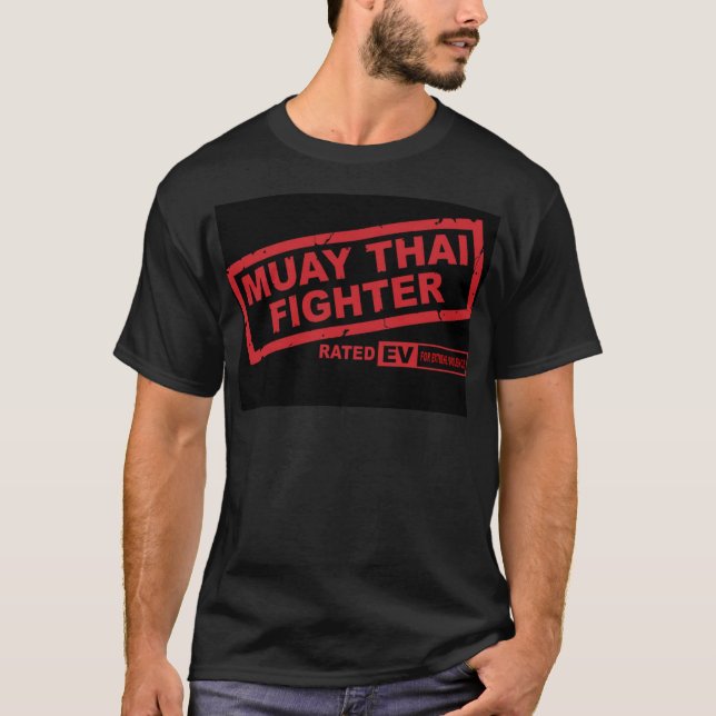 Muay thailändsk kämpe (mörk) tee shirt (Framsida)