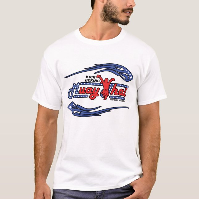 Muay thailändsk Kickboxing T-tröja Tee (Framsida)