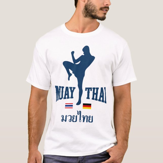 Muay thailändsk Thailand Tyskland T Shirt (Framsida)