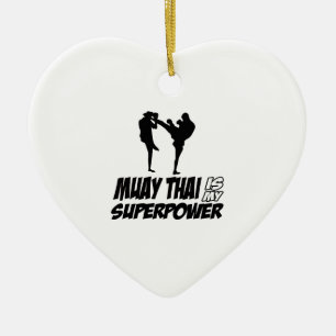 Muay thailändska Superpowerdesigner Julgransprydnad Keramik