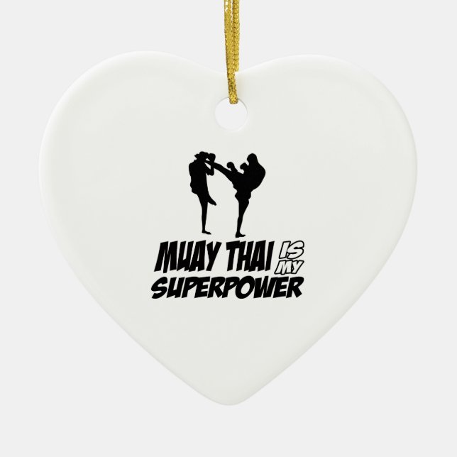 Muay thailändska Superpowerdesigner Julgransprydnad Keramik (Framsidan)