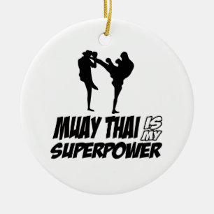 Muay thailändska Superpowerdesigner Julgransprydnad Keramik
