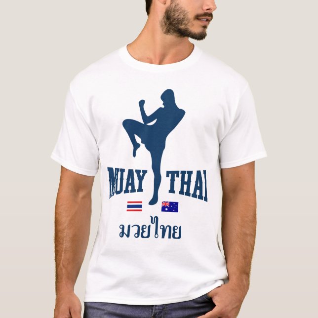 Muay thailändska Thailand Australien Tee Shirt (Framsida)