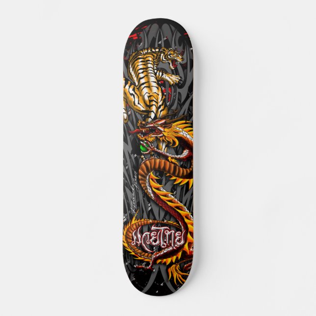 Muay-Thailändskt skridskodäck för inslag SK8 Old School Skateboard Bräda 21,6 Cm (Framsida)