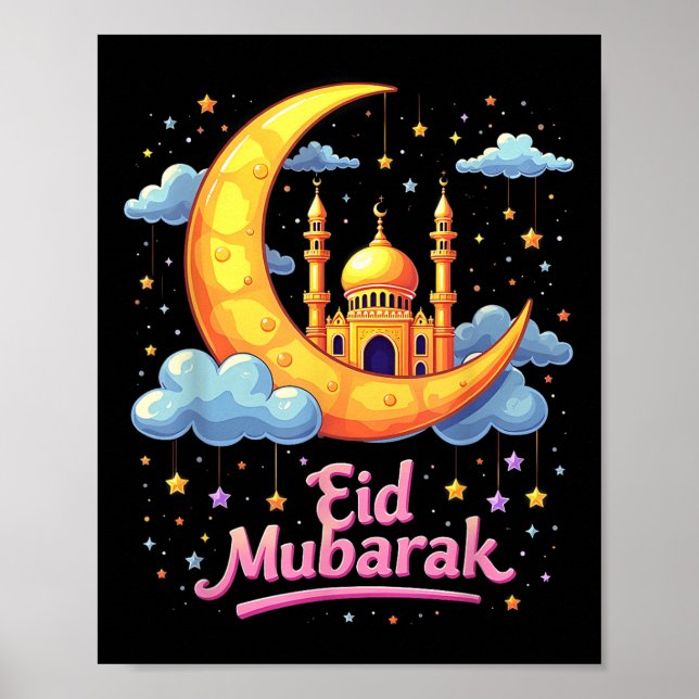 Mubarak Kareem Eid Alfitr Lycklig Ramadan Karim 20 Poster (Framsidan)