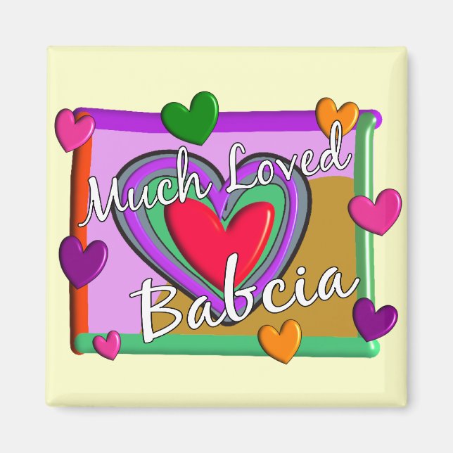 Much Kärlek Babcia (polsk farmor) Magnet (Framsidan)