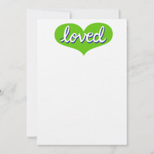 MUCH LOVED - adopted - Grönt kärlek hjärta Inbjudningar