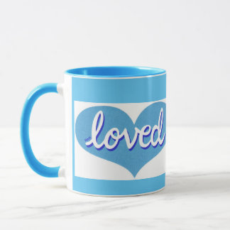 MUCH LOVED - Blue kärlek-hjärtan Mugg