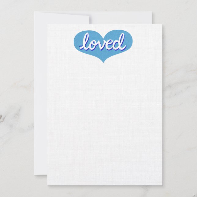 MUCH LOVED - Blue kärlek Hjärtat - Inbjudningar (Framsida)