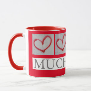 MUCH LOVED - Red graffiti kärlek hjärta - Mugg