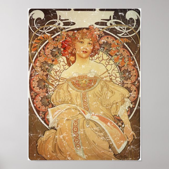Mucha 2-1890 - nödlidande Poster (Framsidan)