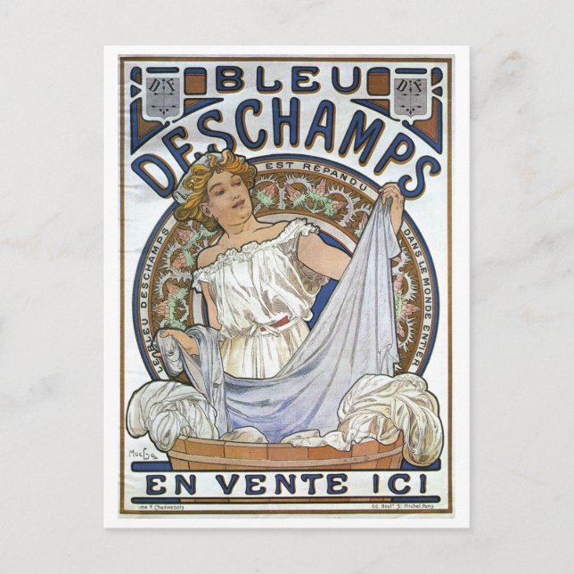 Mucha Art, Art nouveau, Vintage Vykort (Framsida)