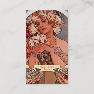 Mucha Art nouveau - Art Deco-Affärskorten Visitkort