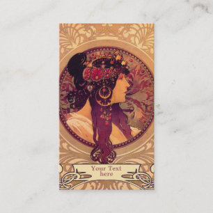 Mucha Art nouveau - Art Deco-Affärskorten Visitkort