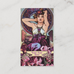 Mucha Art nouveau - Art Deco-Affärskorten Visitkort